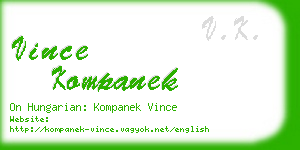 vince kompanek business card